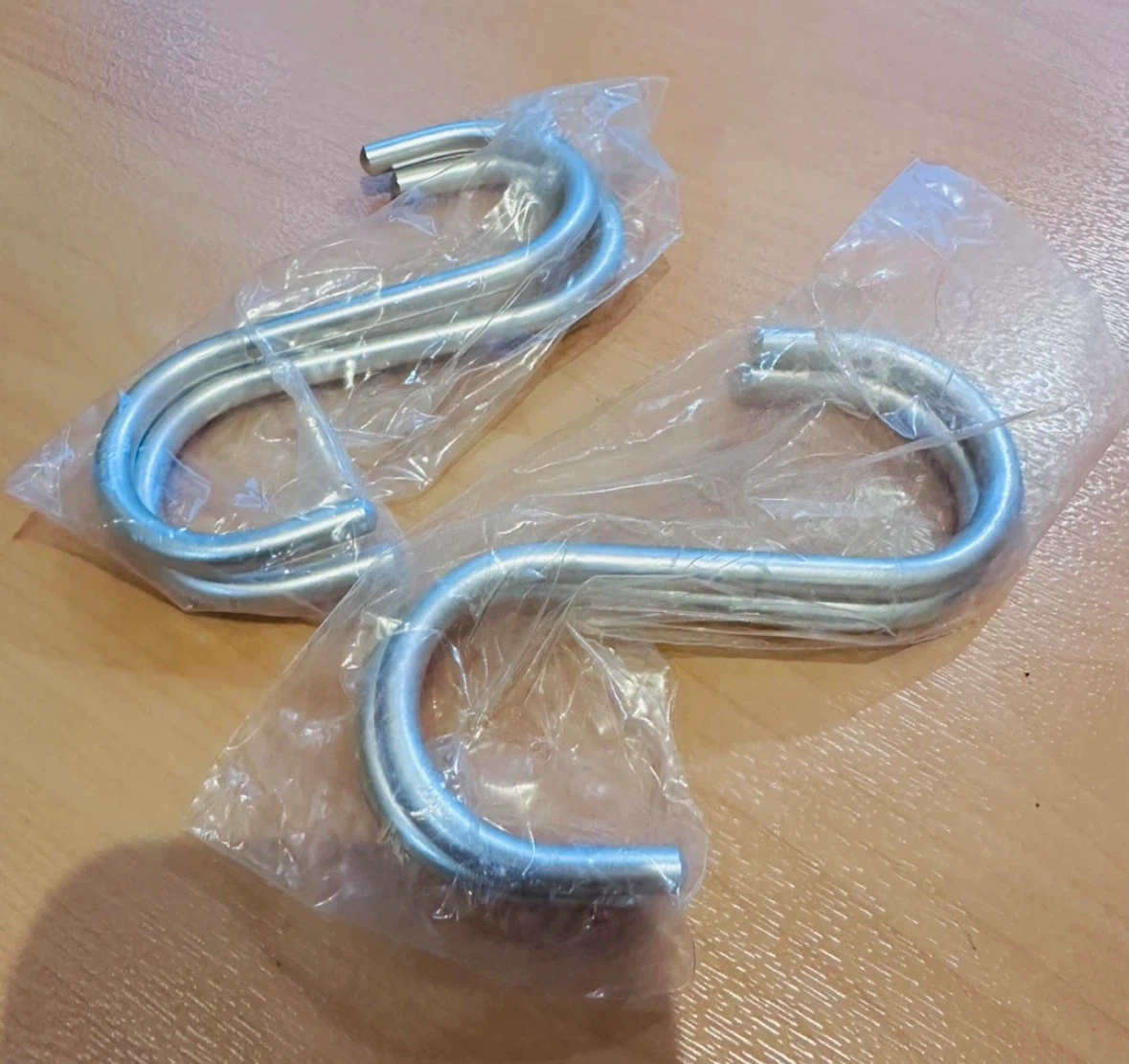 Set of 4 Silver Metal S-Hooks