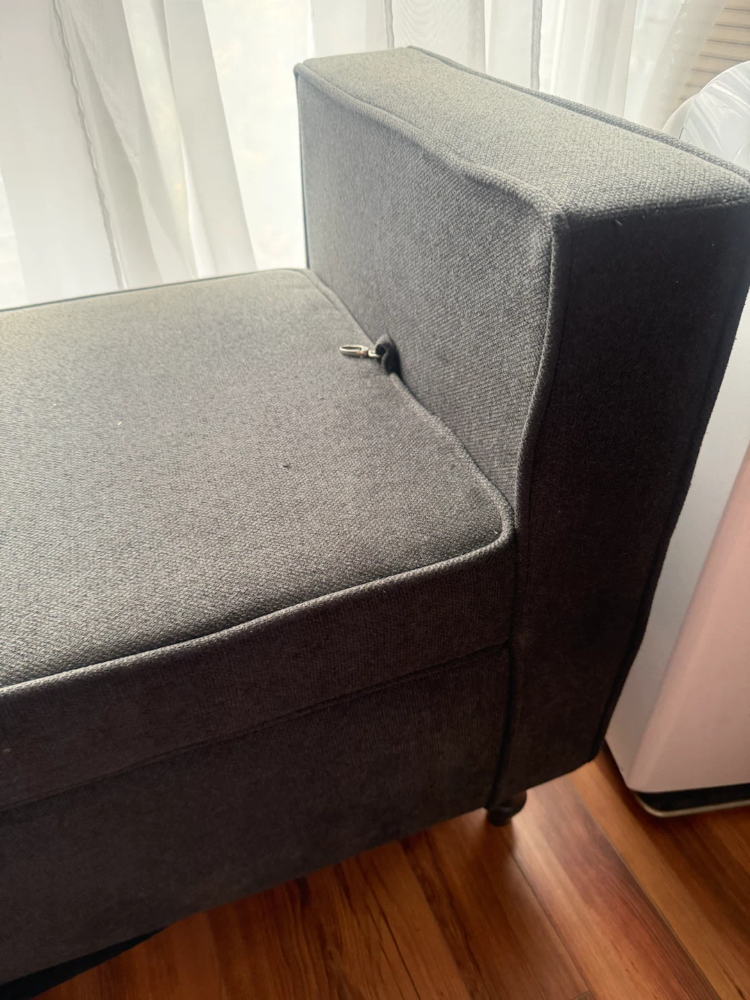 Grey Fabric Storage Bench - photo 4