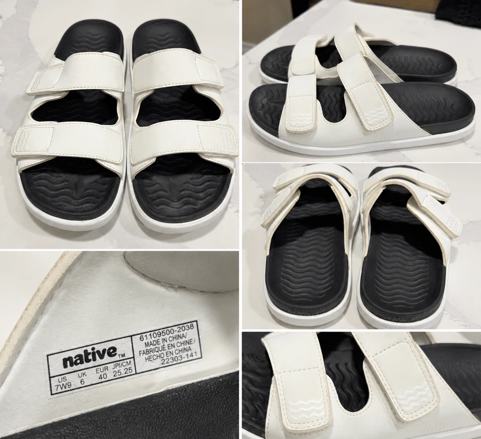 Native Shoes Sandals White - Women's Size 9 Mens 7