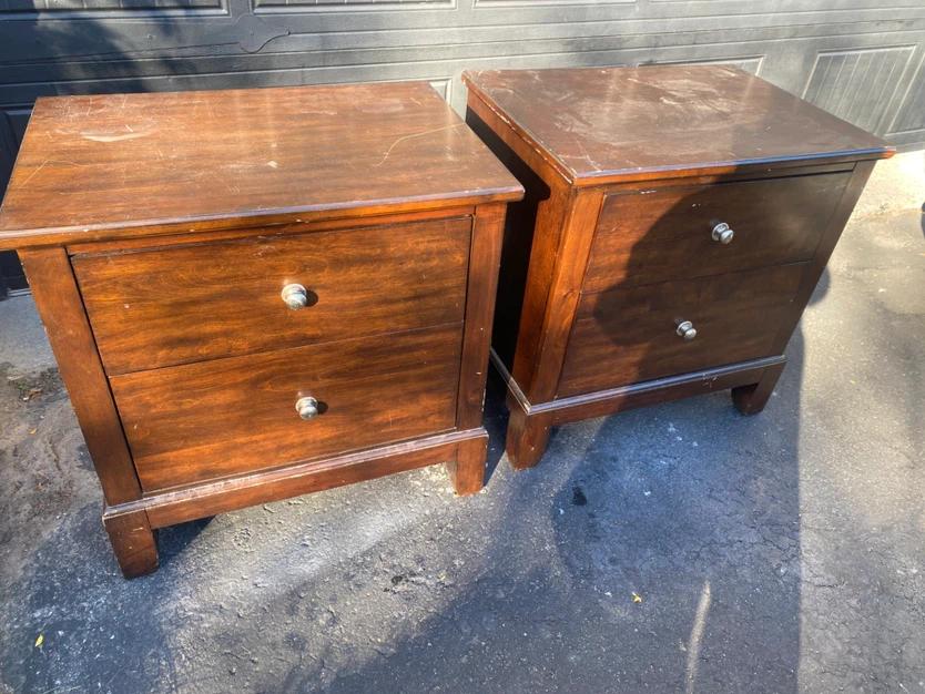 Two Wooden Nightstands with Two Drawers take both for 60.00