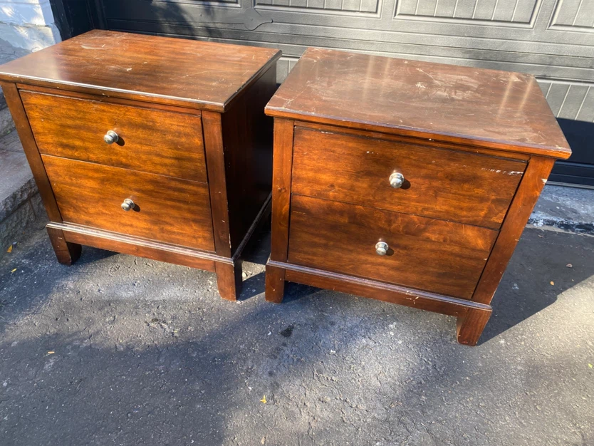 Two Wooden Nightstands with Two Drawers take both for 60.00 - photo 2