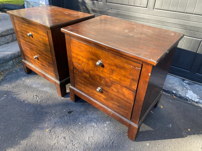 Two Wooden Nightstands with Two Drawers take both for 60.00 - photo 3