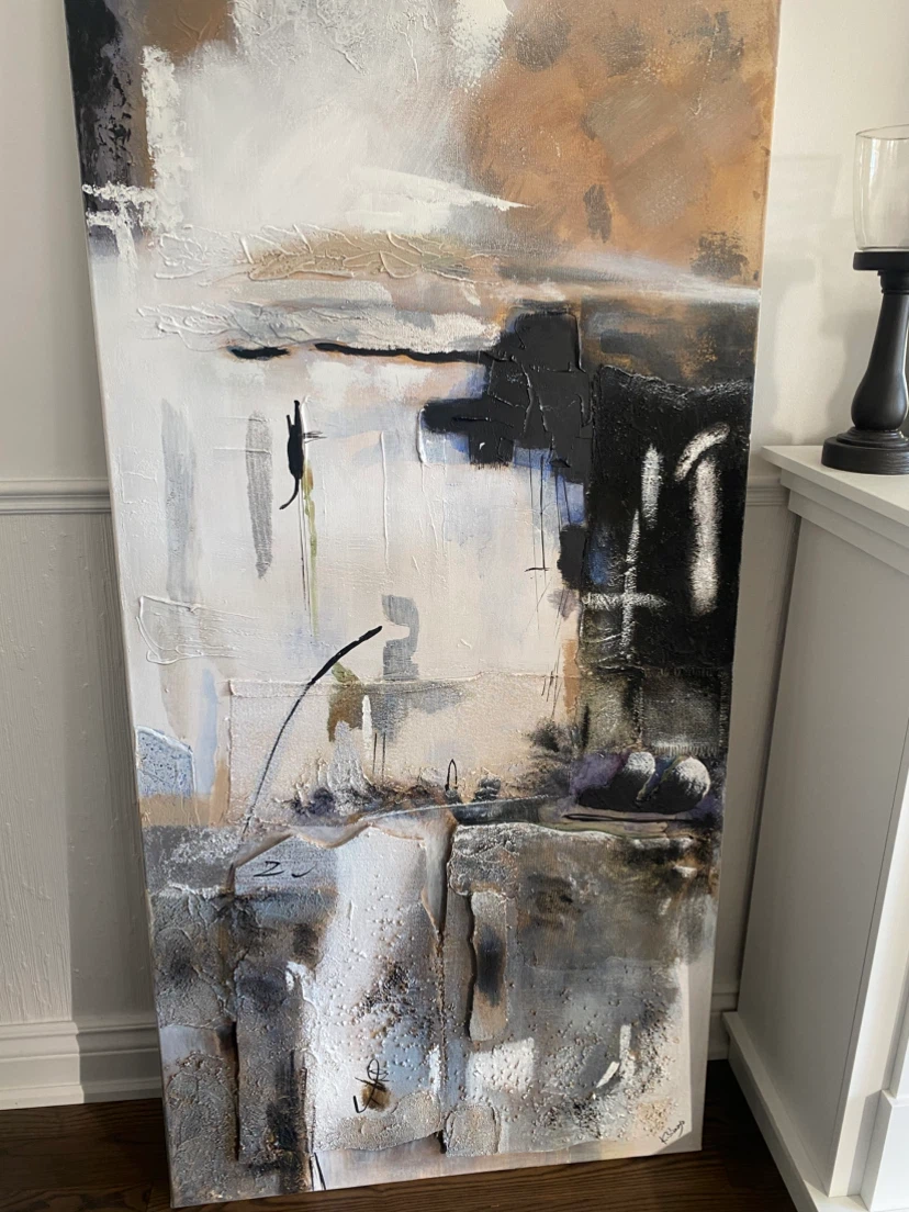 Set of two large abstract  paintings by K. Sizaya - photo 3