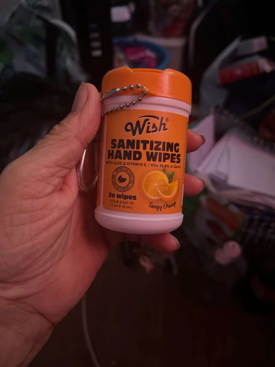 Wish Sanitizing Hand Wipes Tangy Orange