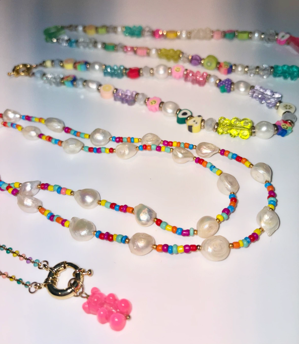 Handmade beaded necklace and bracelet bundle - photo 2