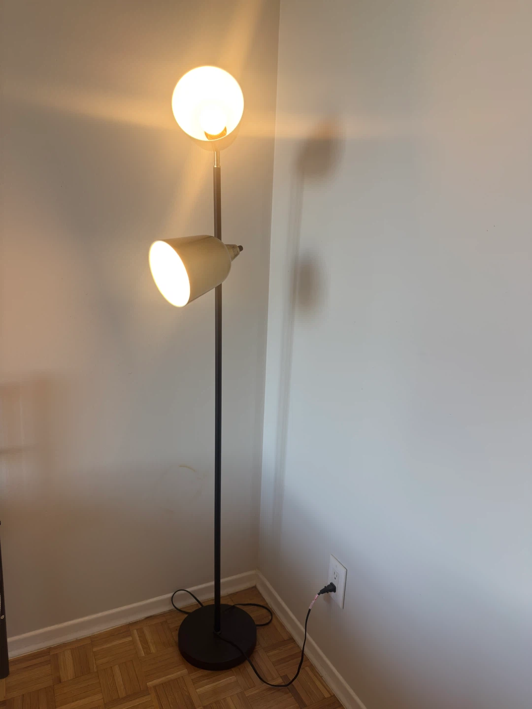 Modern Two-Light Adjustable Floor Lamp