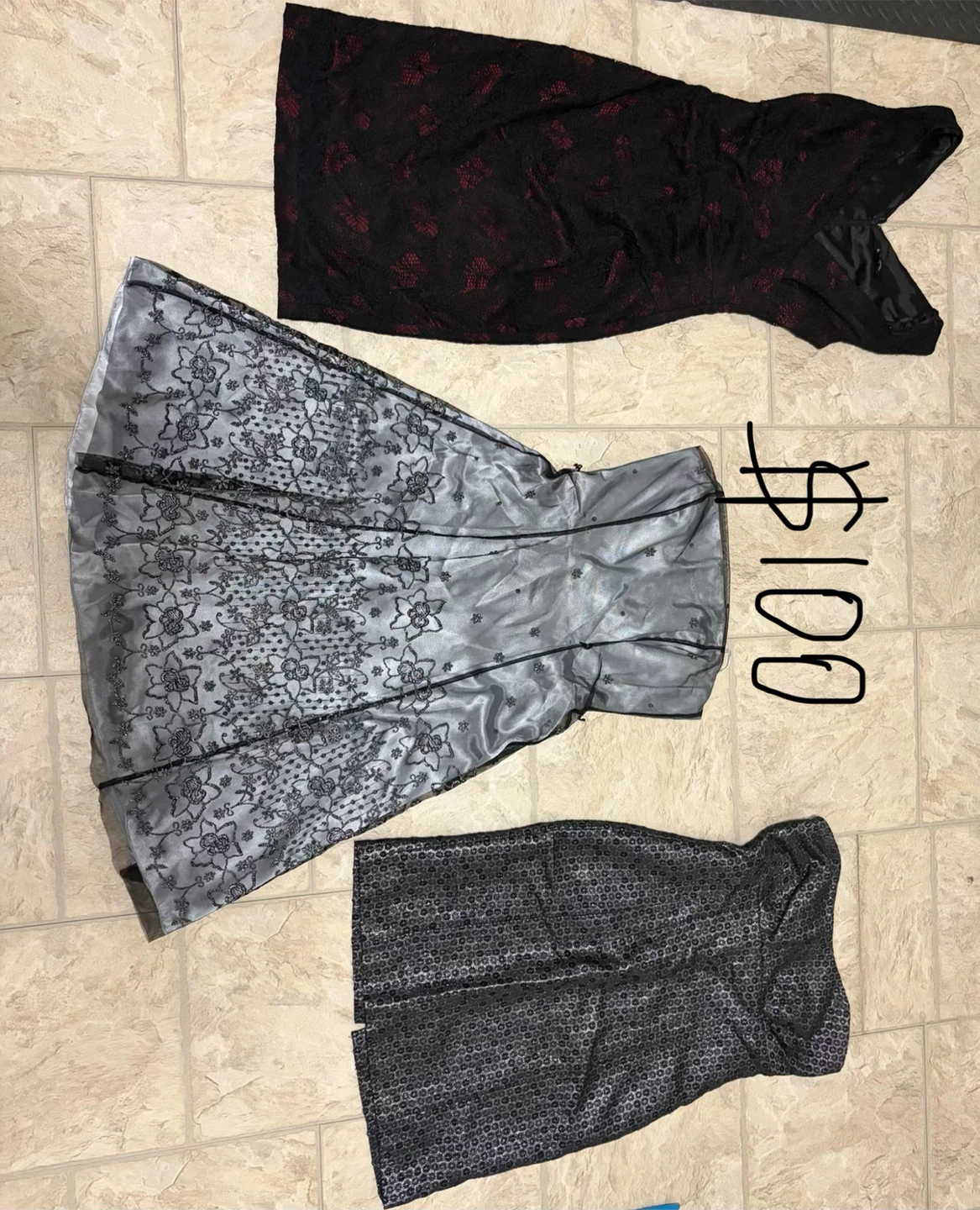 Three assorted formal dresses