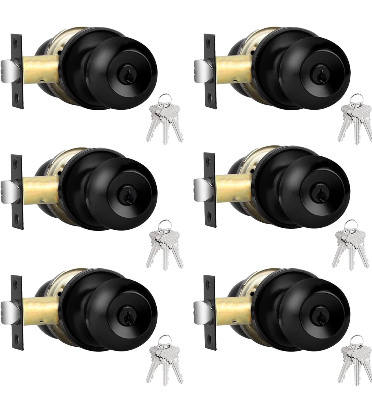 Stainless Steel Ball Entry Door Knob With Keys