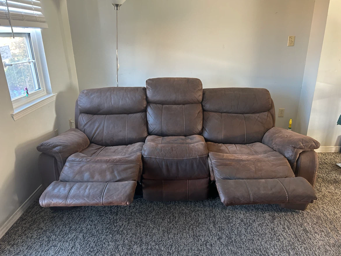 Brown Three-Seater Reclining Sofa - photo 2