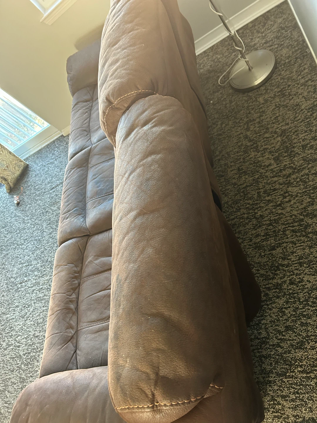 Brown Three-Seater Reclining Sofa - photo 3