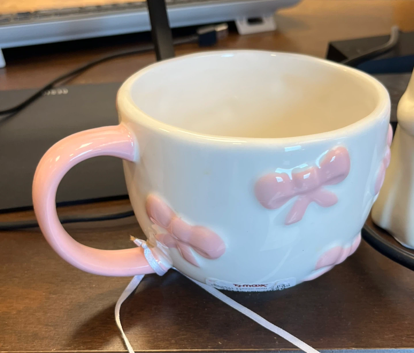 TJ Maxx Ceramic Mug with Pink Bows