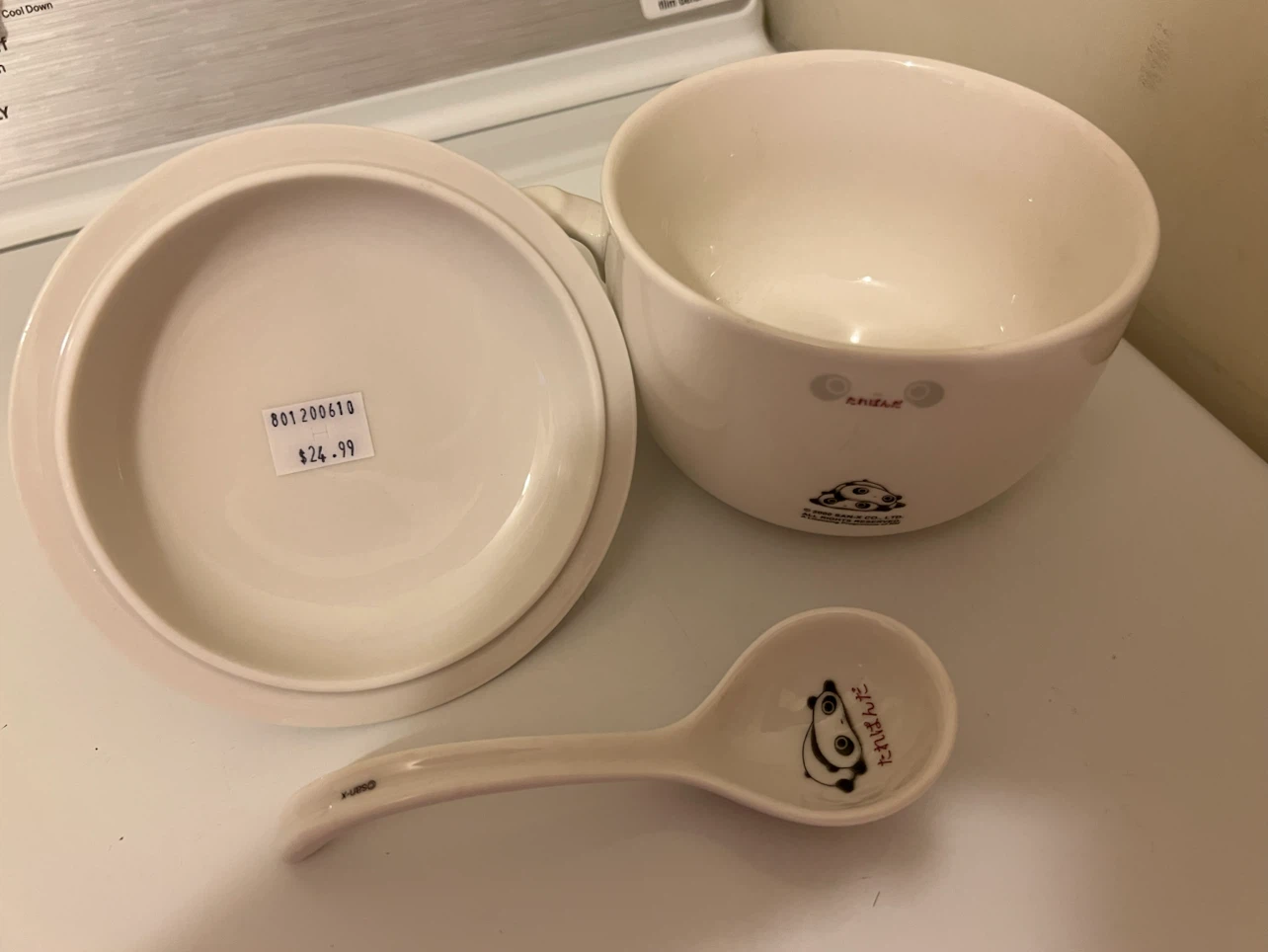 San-X Tarepanda Ceramic Soup Bowl with Lid and Spoon - photo 3