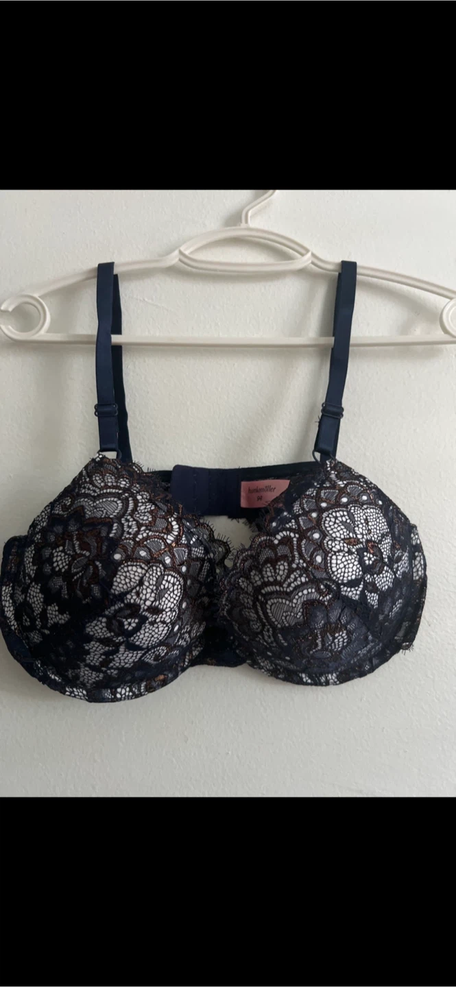 Hunkemoller Padded Bra Black and Gold Lace