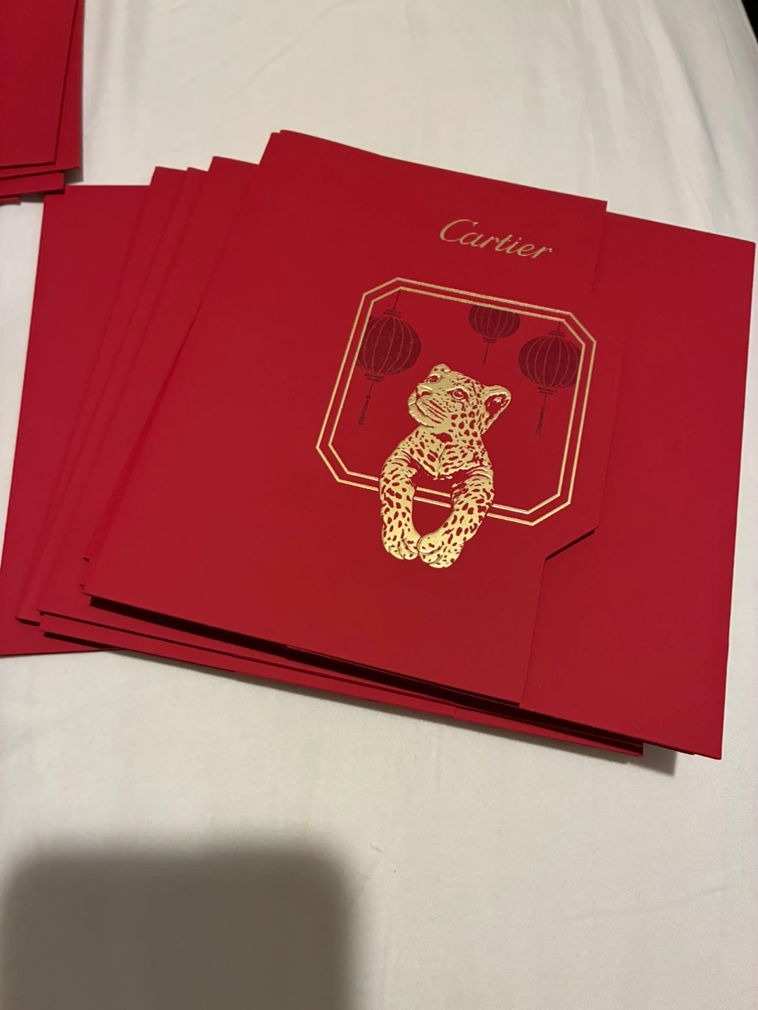 Cartier - Red Envelopes & Greeting Cards w/ White Inserts