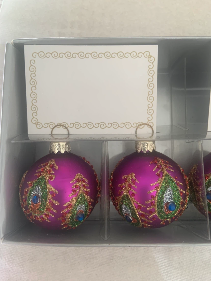 Set of 6 Peacock Design Christmas Ornaments - photo 2