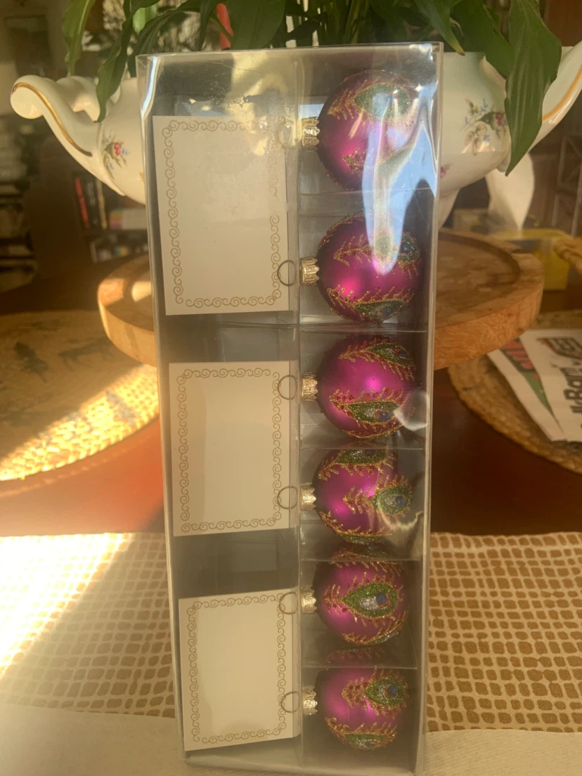 Set of 6 Peacock Design Christmas Ornaments - photo 3