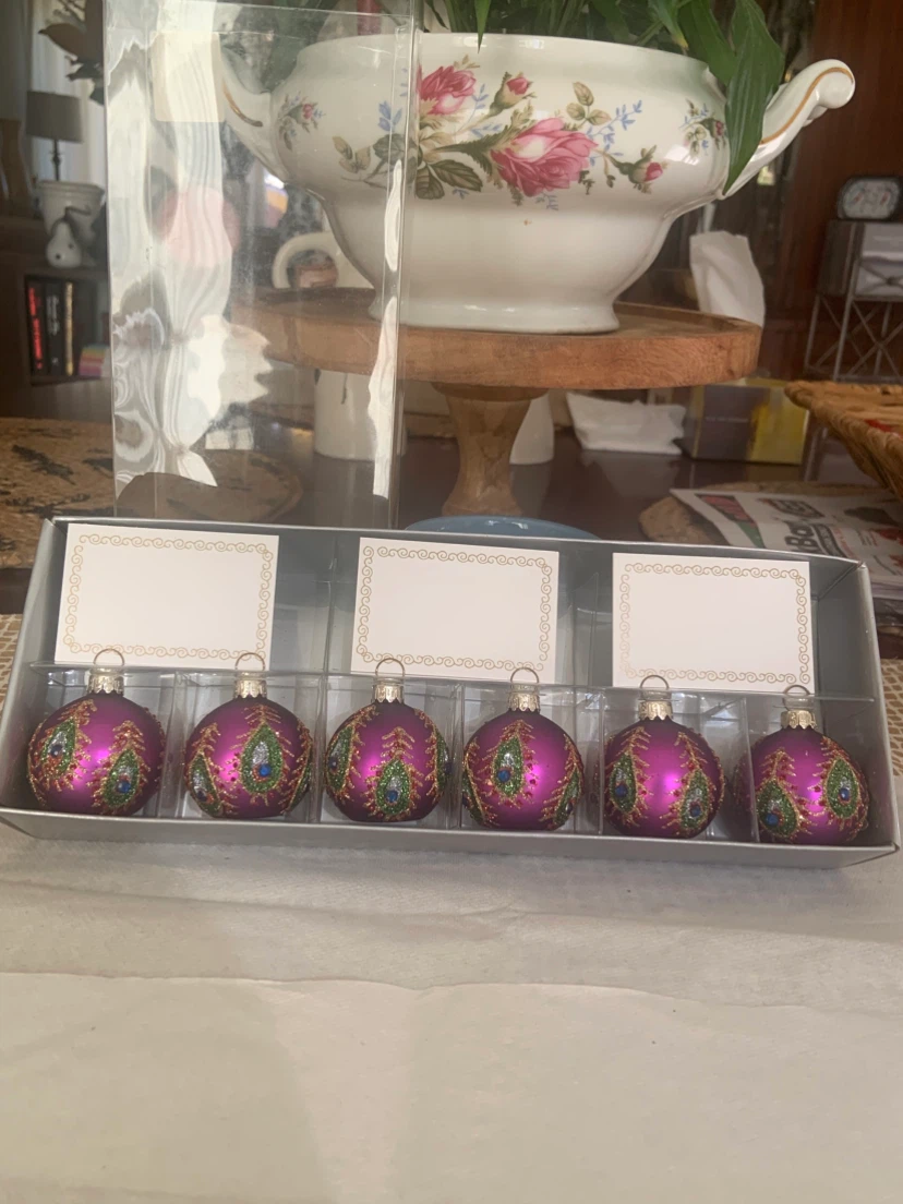 Set of 6 Peacock Design Christmas Ornaments - photo 4