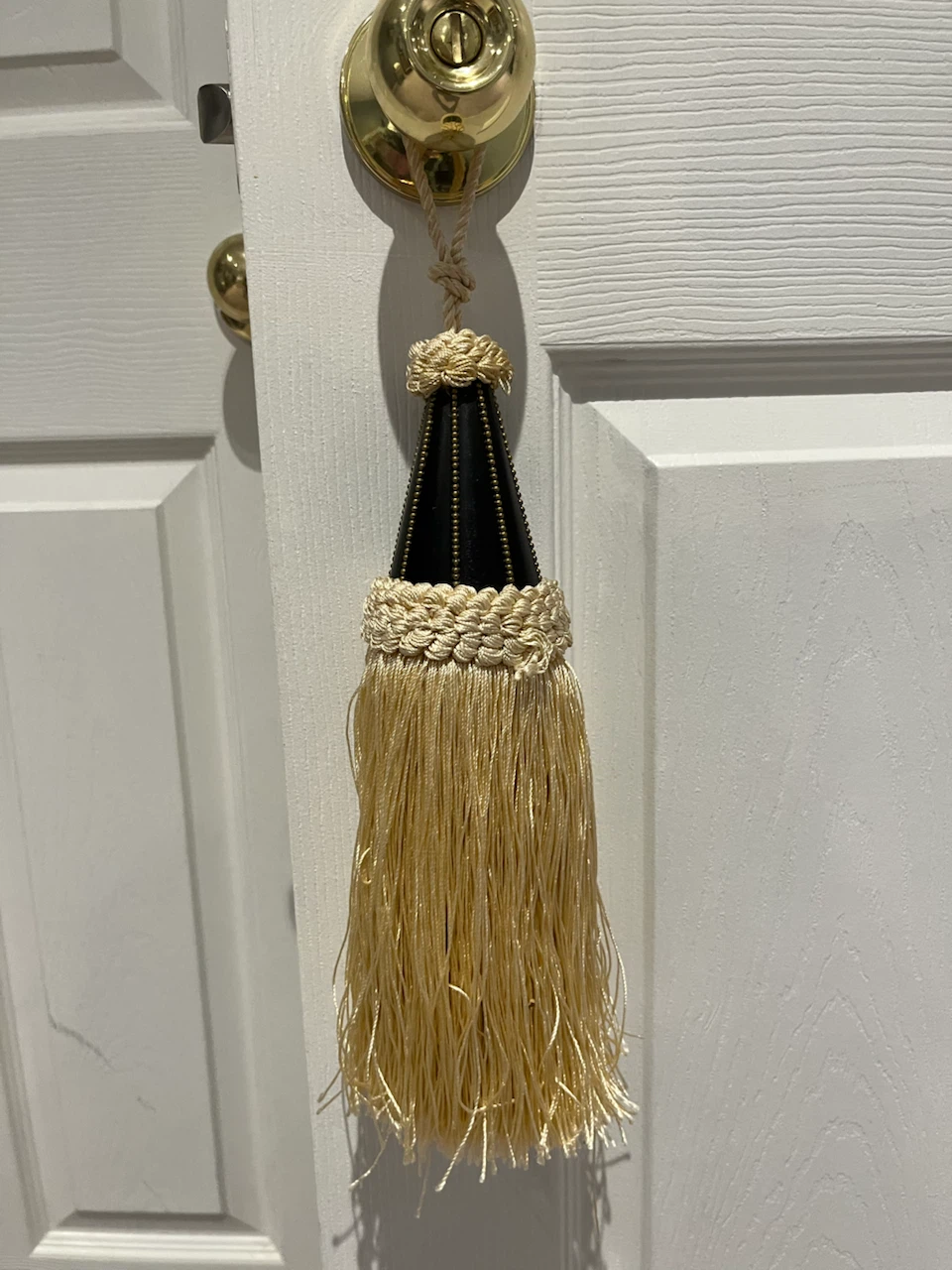 Decorative Black and Gold Tassel Tieback