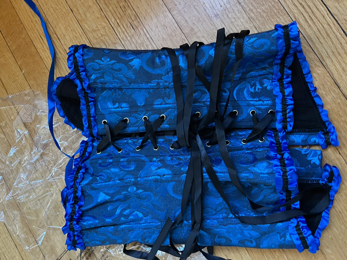 Blue Floral Overbust Corset Top - photo 4