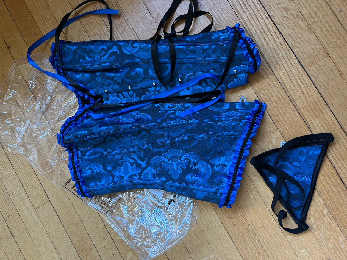 Blue Floral Overbust Corset Top - photo 5