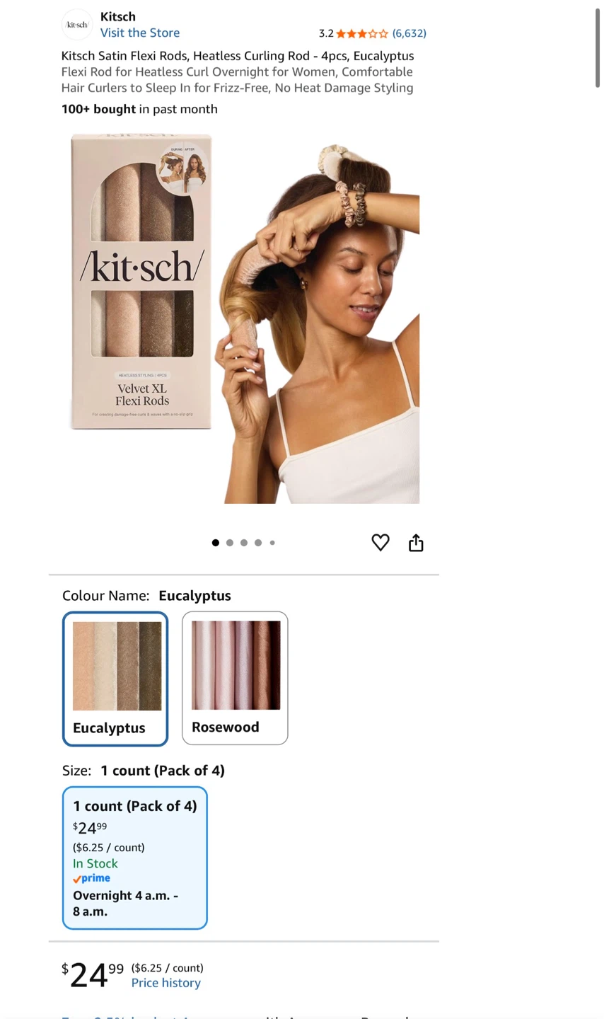 Kitsch Velvet XL Flexi Rods Heatless Curling Rod (4-Pack) - photo 3