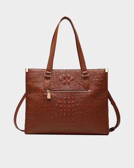 Tote&Carry Brown Crocodile-Embossed Tote Bag - photo 2