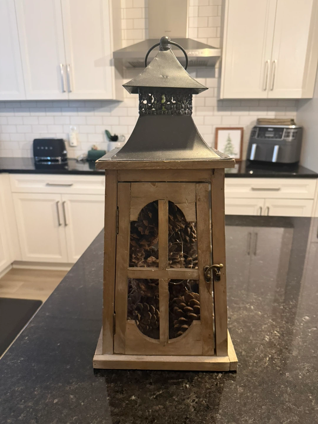 Brown Wood/Metal Lantern - Pick up in Alpine Park SW