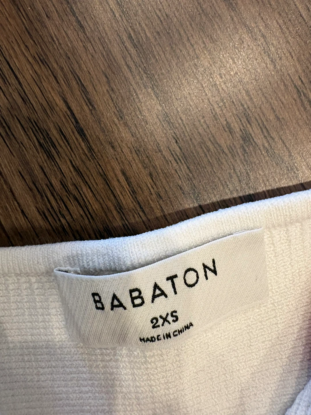 Babaton White Ribbed Crop Top - 2XS - photo 2