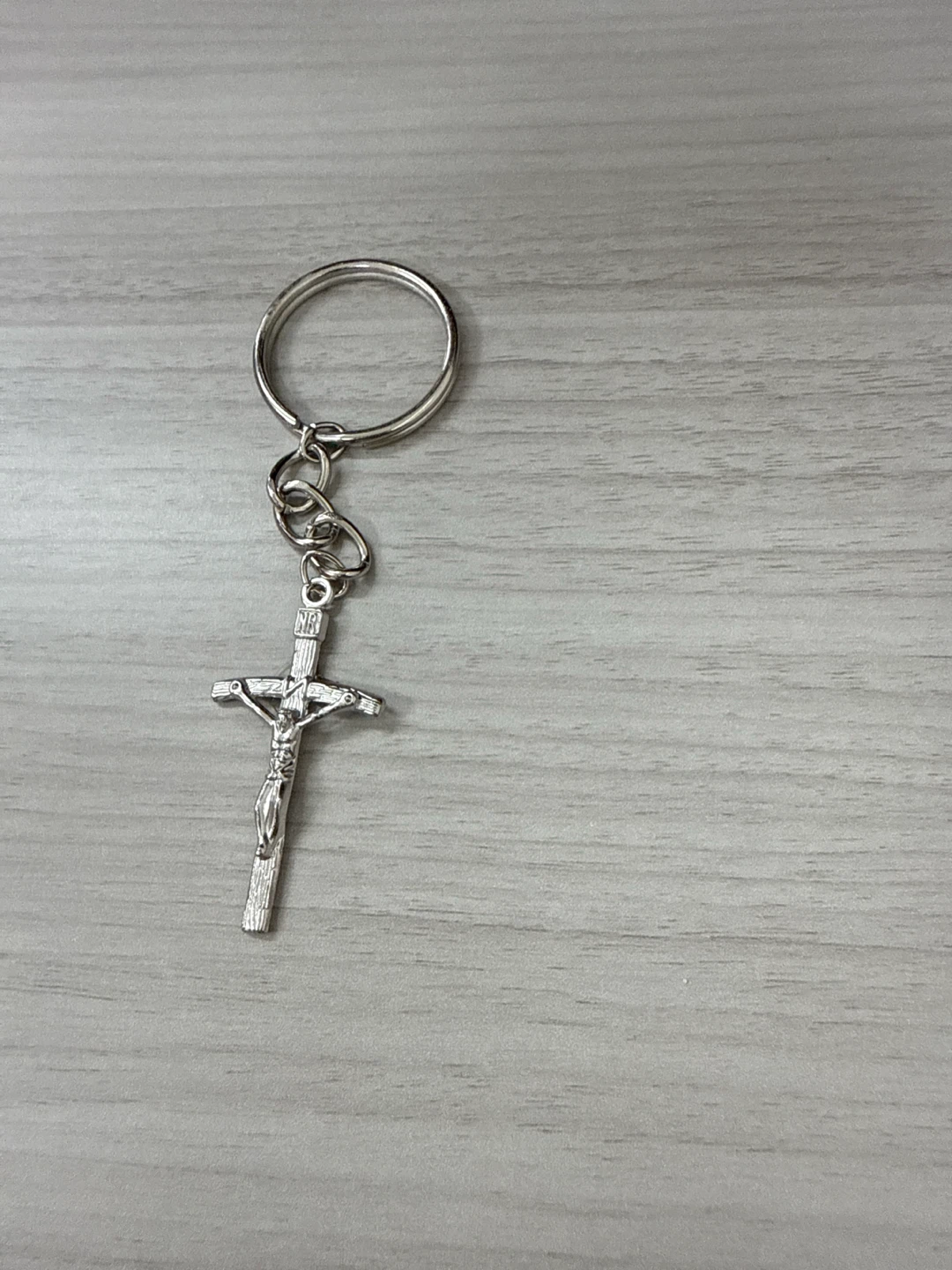 Silver-Tone Crucifix Keychain