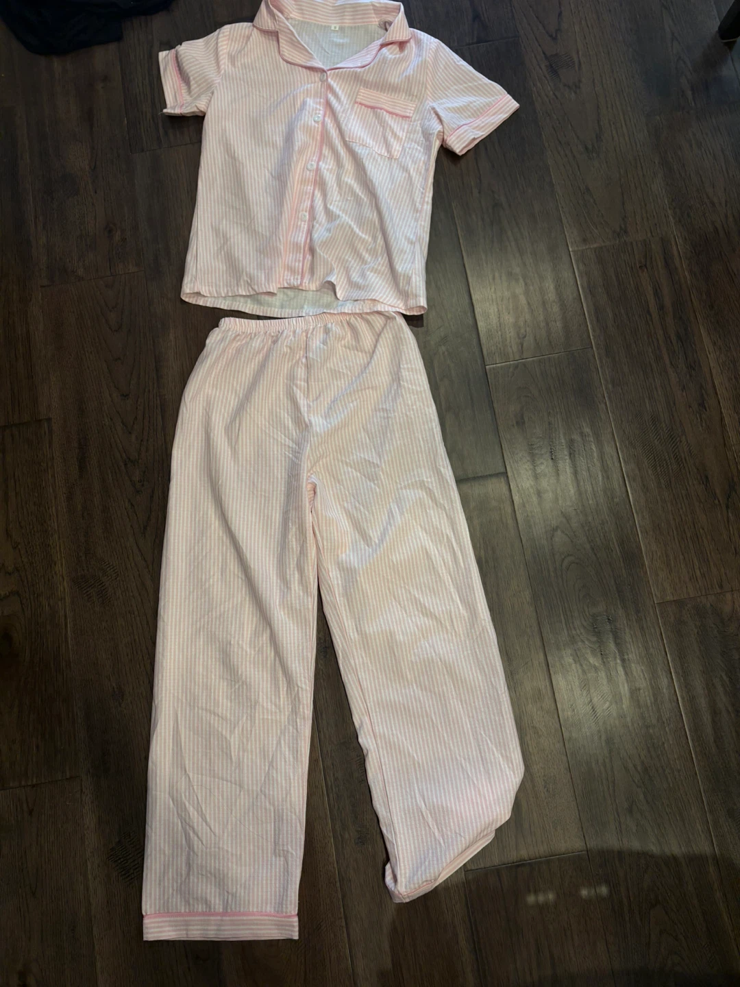 Pink Striped Pajama Set