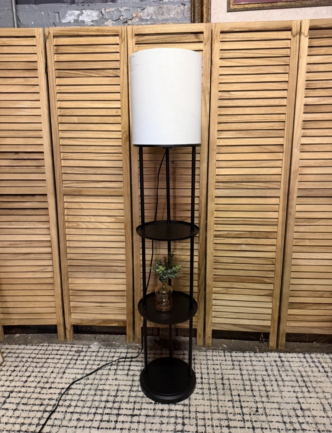 Black Floor Lamp with Shelves - photo 2