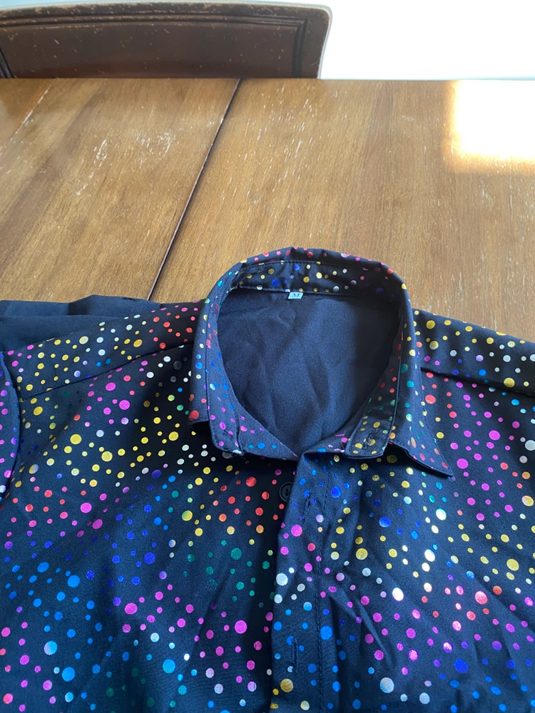 Rainbow Polka Dot Shirt and Pants Set - photo 2