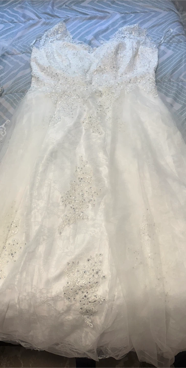 White Lace Wedding Dress with Corset Back