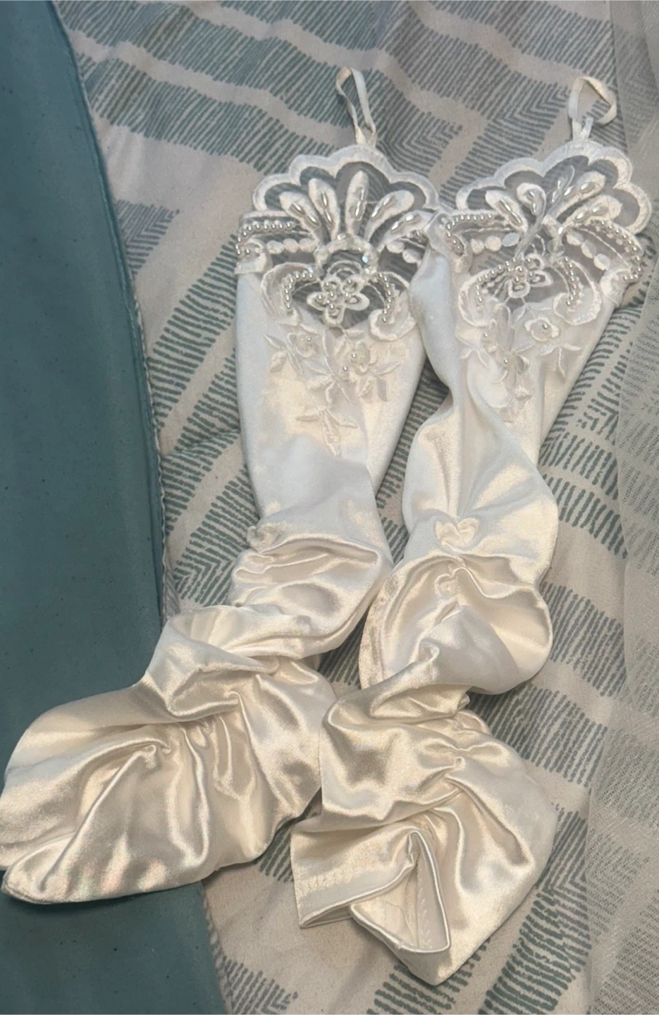 White Satin Bridal Gloves