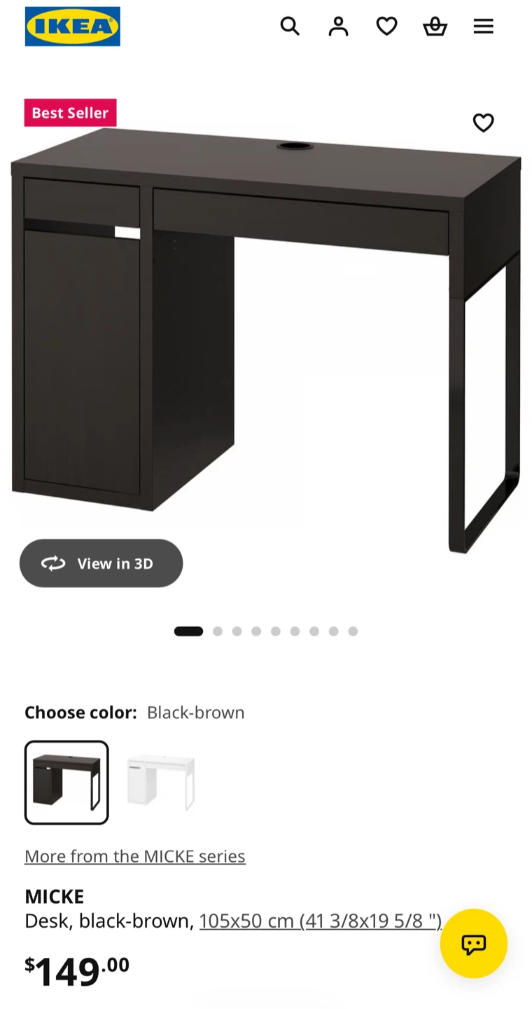 IKEA MICKE Desk in Black-Brown - photo 5
