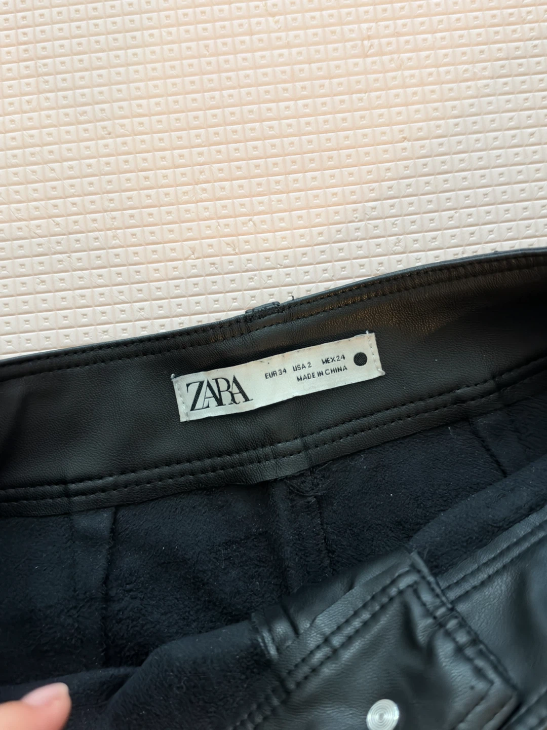 ZARA Faux Leather Wide Leg Pants Black - photo 2