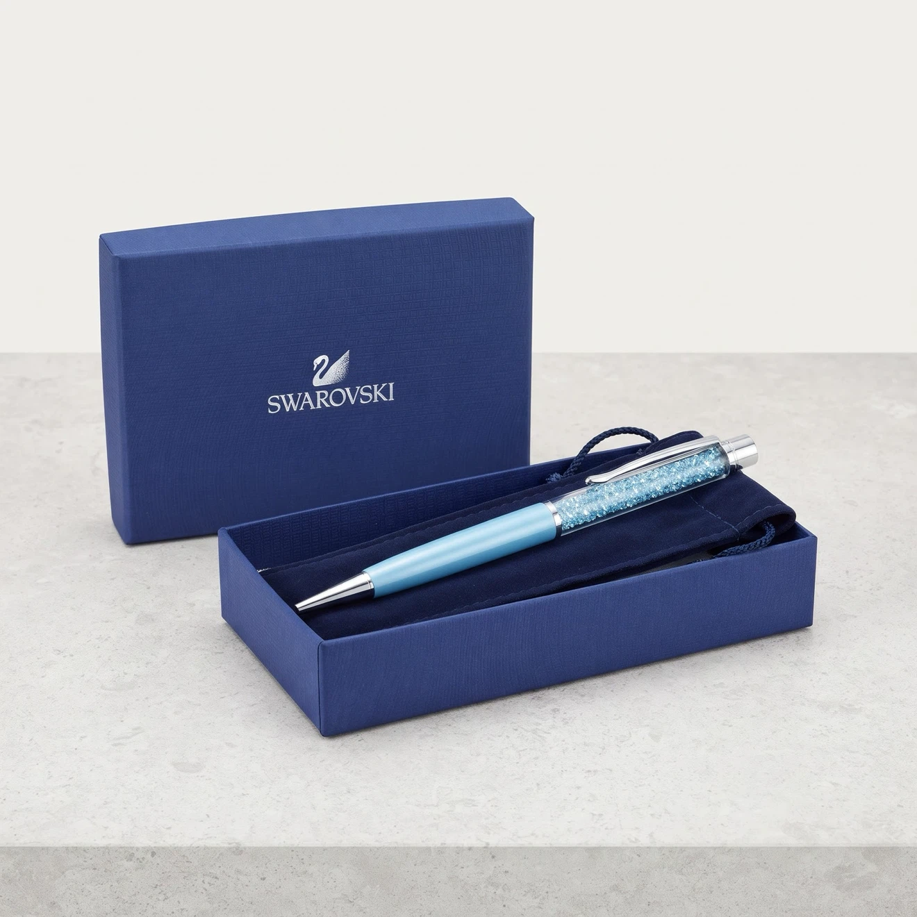 NEW Swarovski Crystalline Ballpoint Pen (Light Blue w/Pouch)