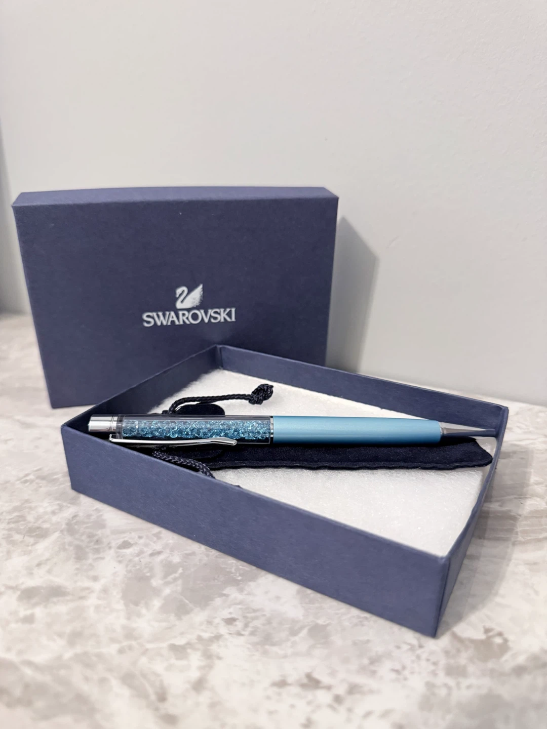 NEW Swarovski Crystalline Ballpoint Pen (Light Blue w/Pouch) - photo 3