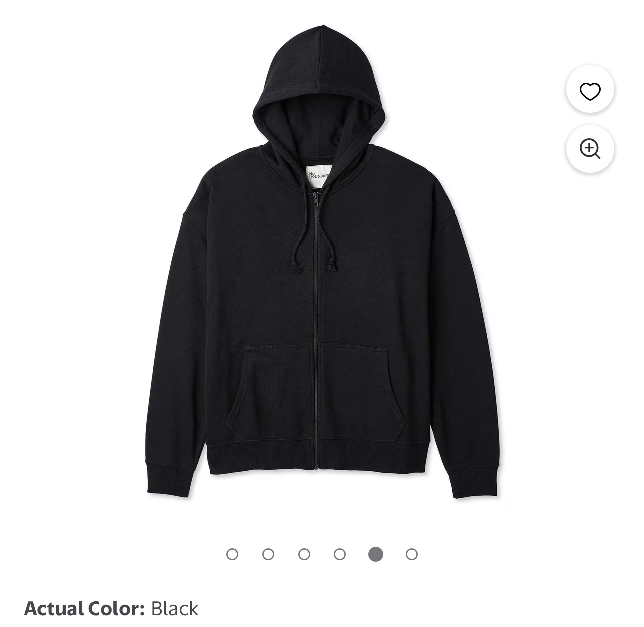 No Boundaries Black Zip-Up Hoodie