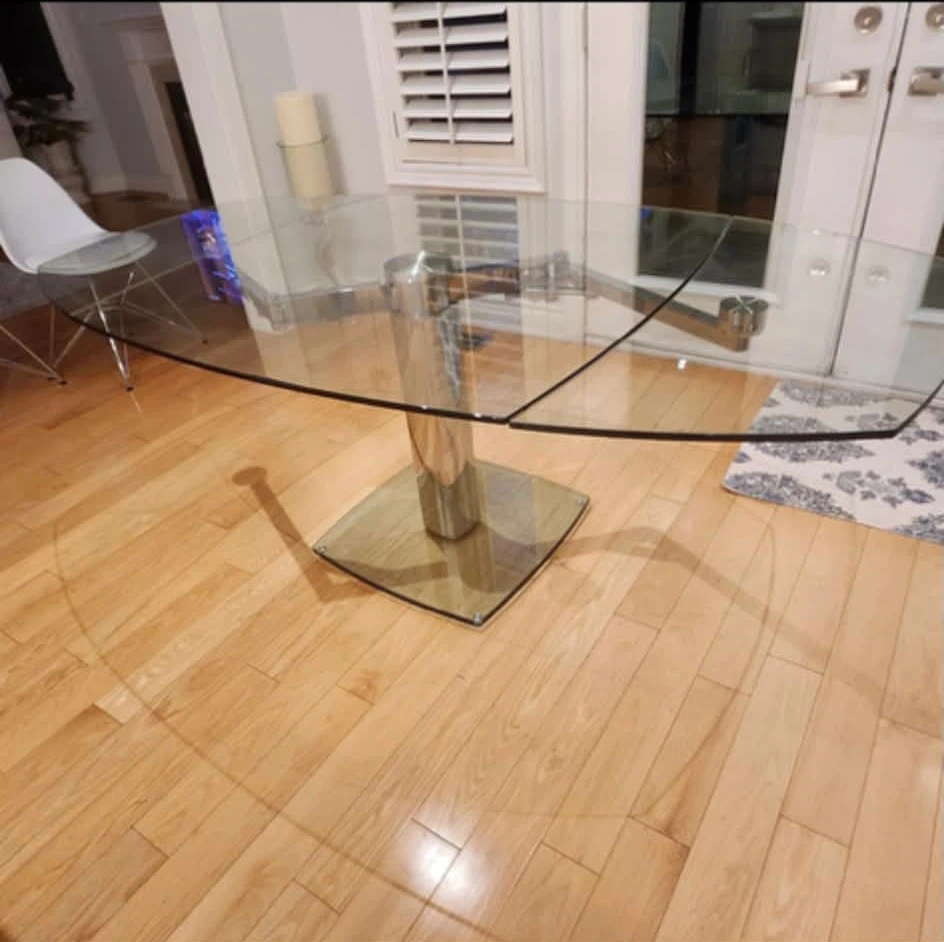 Modern extendable Glass Dining Table - photo 2