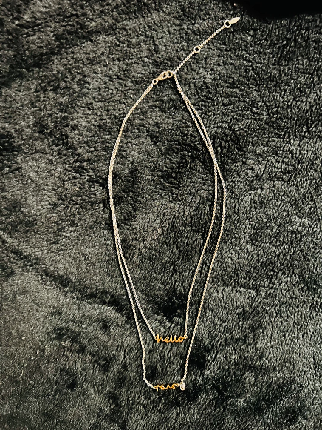 Hello necklace with two-tone finish silver 925