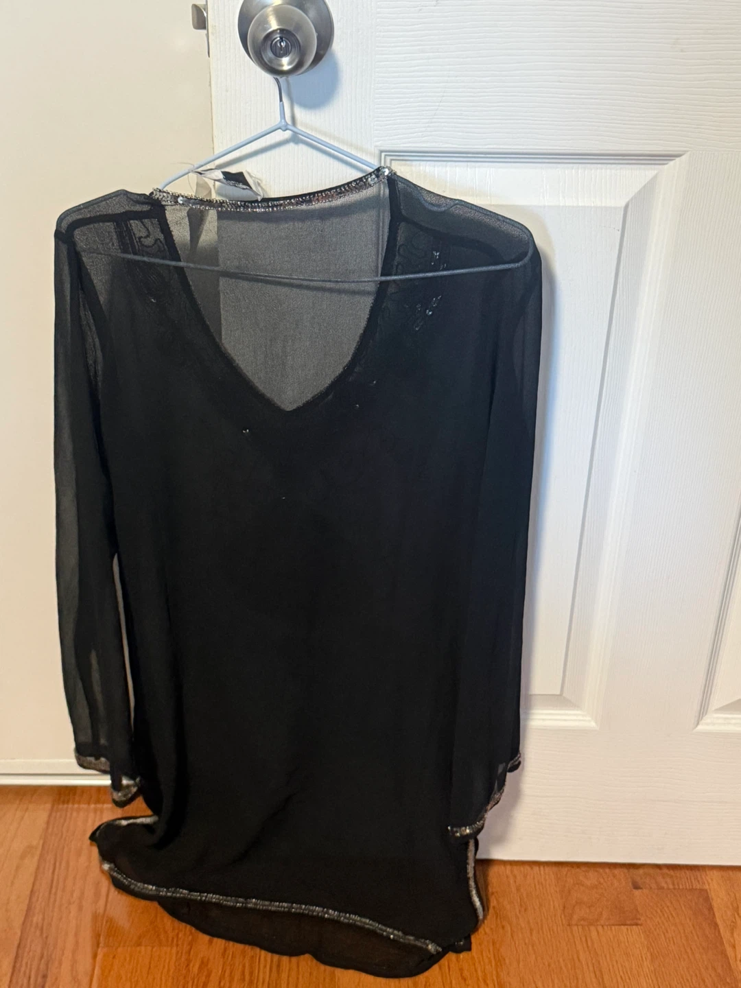 Black V-Neck Embellished Tunic - photo 2