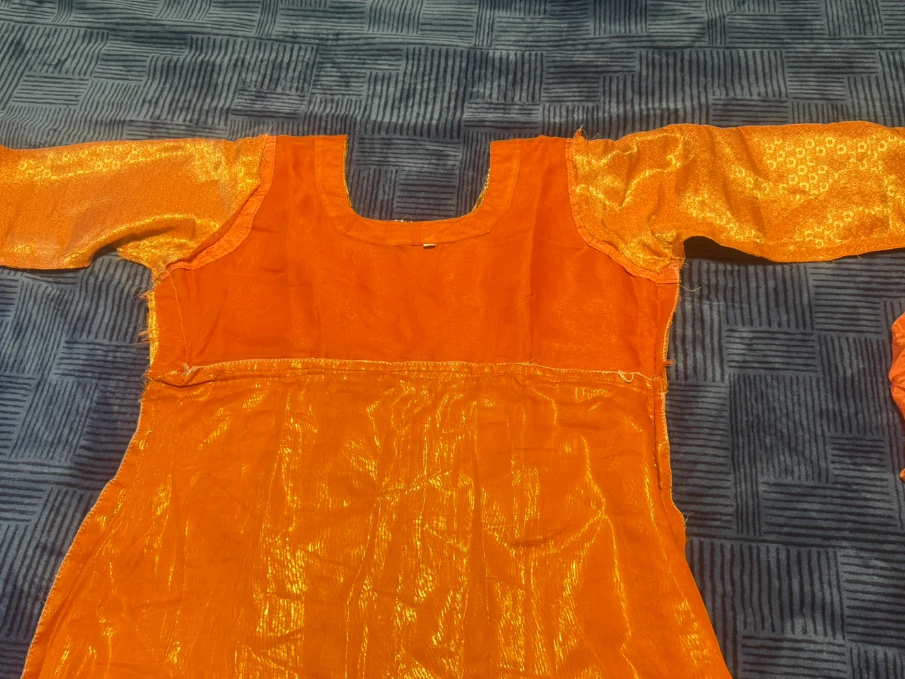 Indian Orange Embroidered outfit set. - photo 2