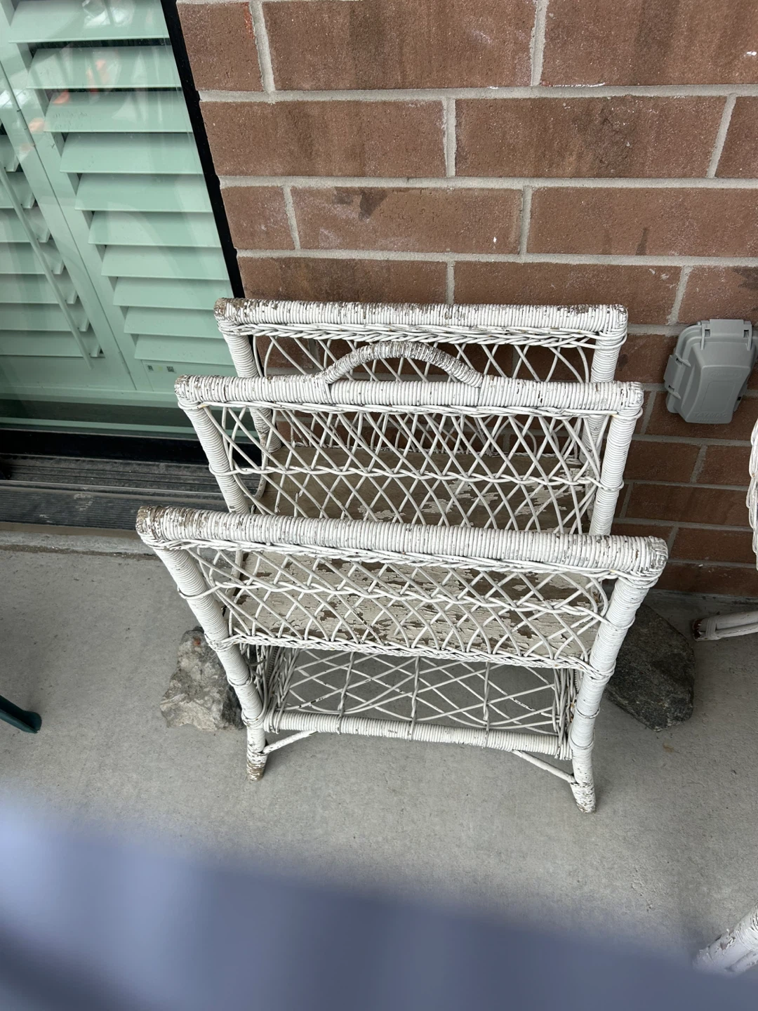 White Wicker Magazine Rack