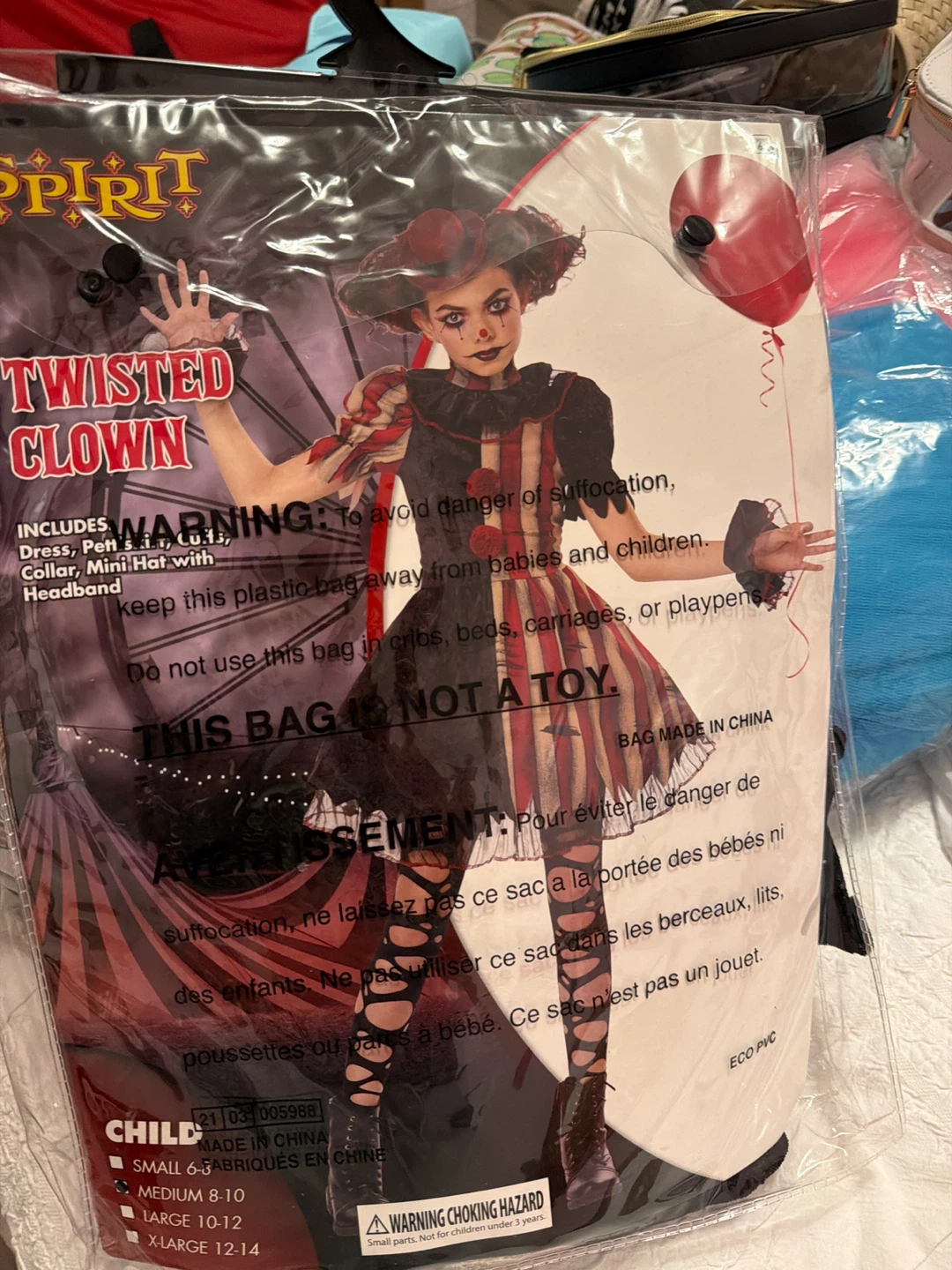 Spirit Halloween Twisted Clown Costume