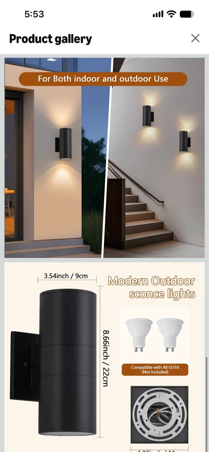 New-4 Pack Modern Black Outdoor Wall Sconce Lights - photo 5