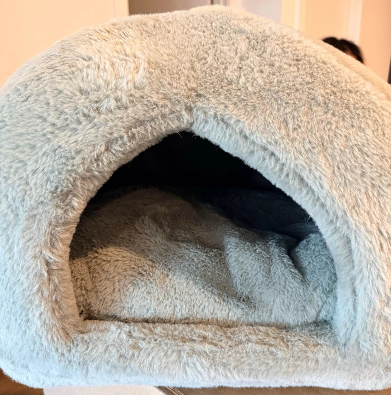 Grey Plush Pet Bed Cave - photo 2