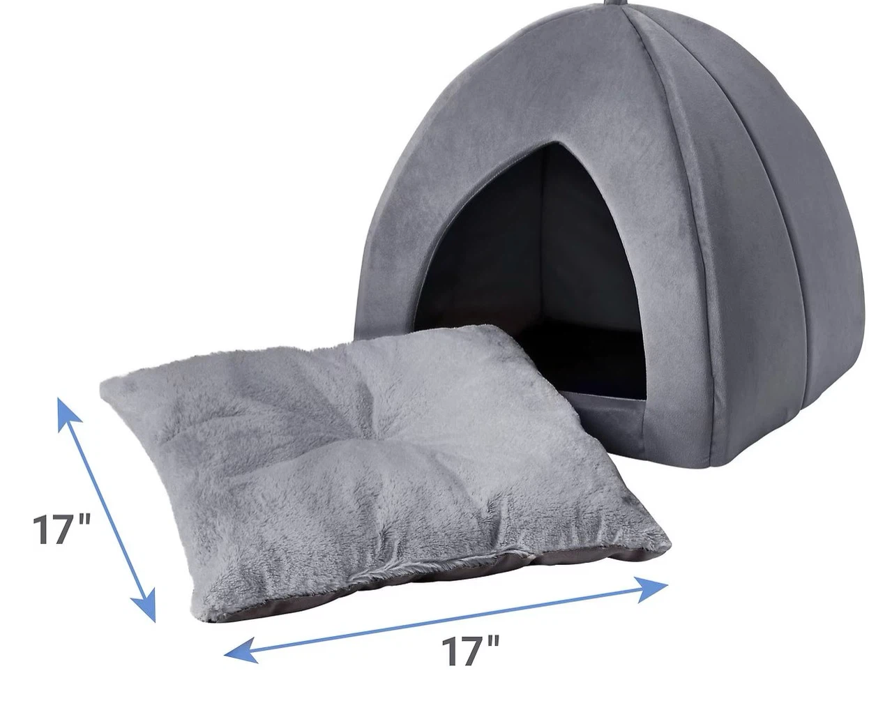 Grey Plush Pet Bed Cave - photo 3