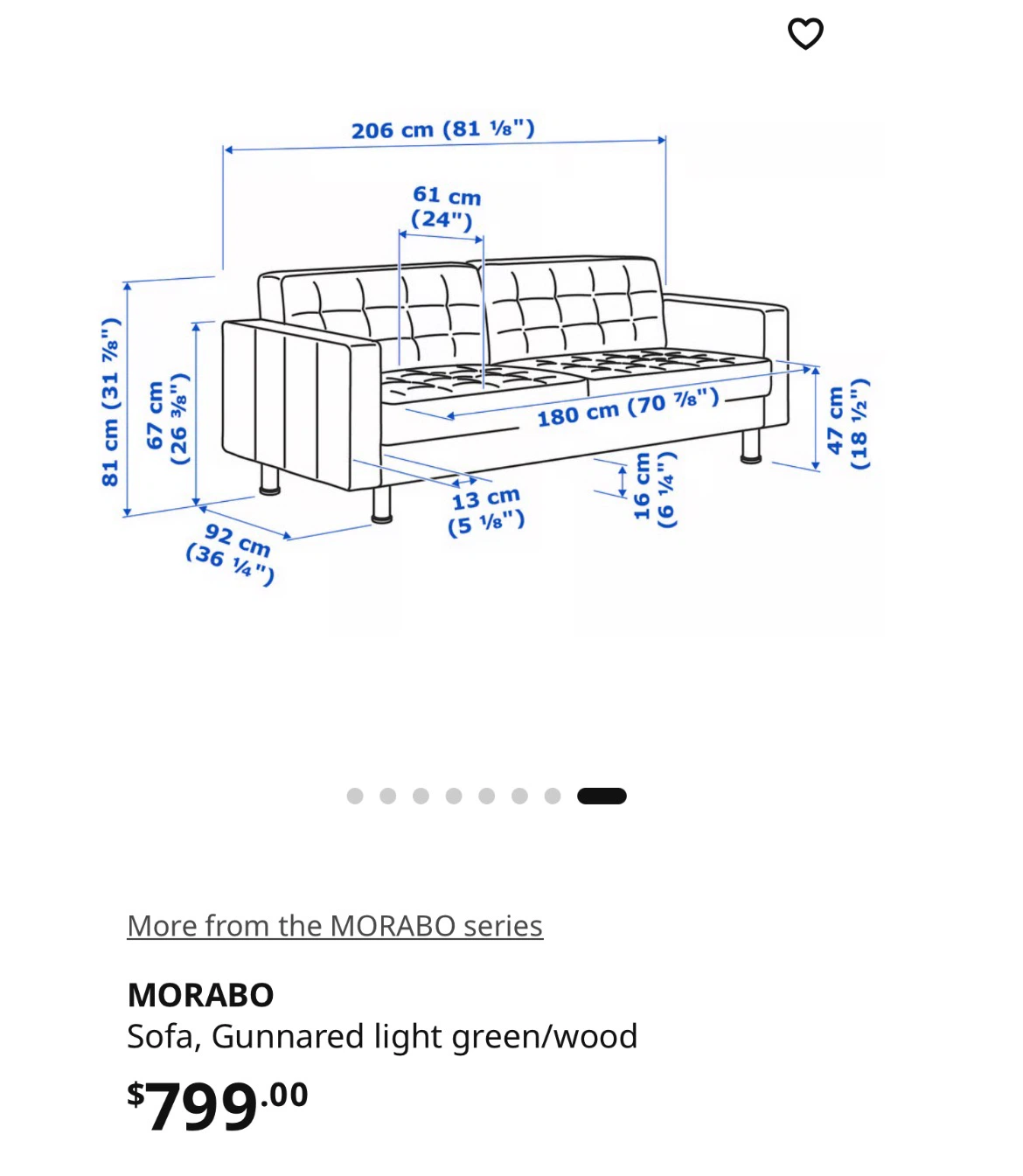IKEA Morabo Sofa - Gunnared Light Green - photo 5