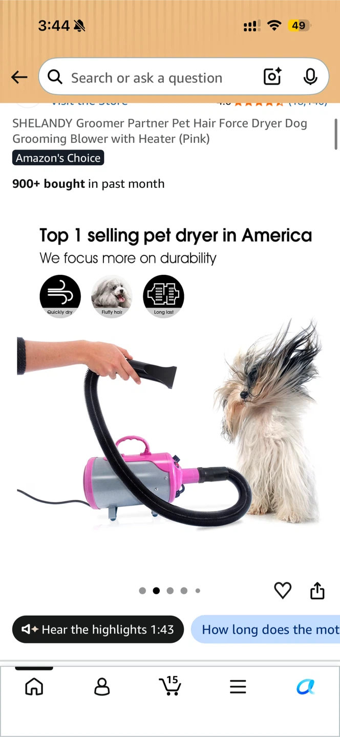 SHELANDY  Pet Grooming Hair Dryer - photo 3